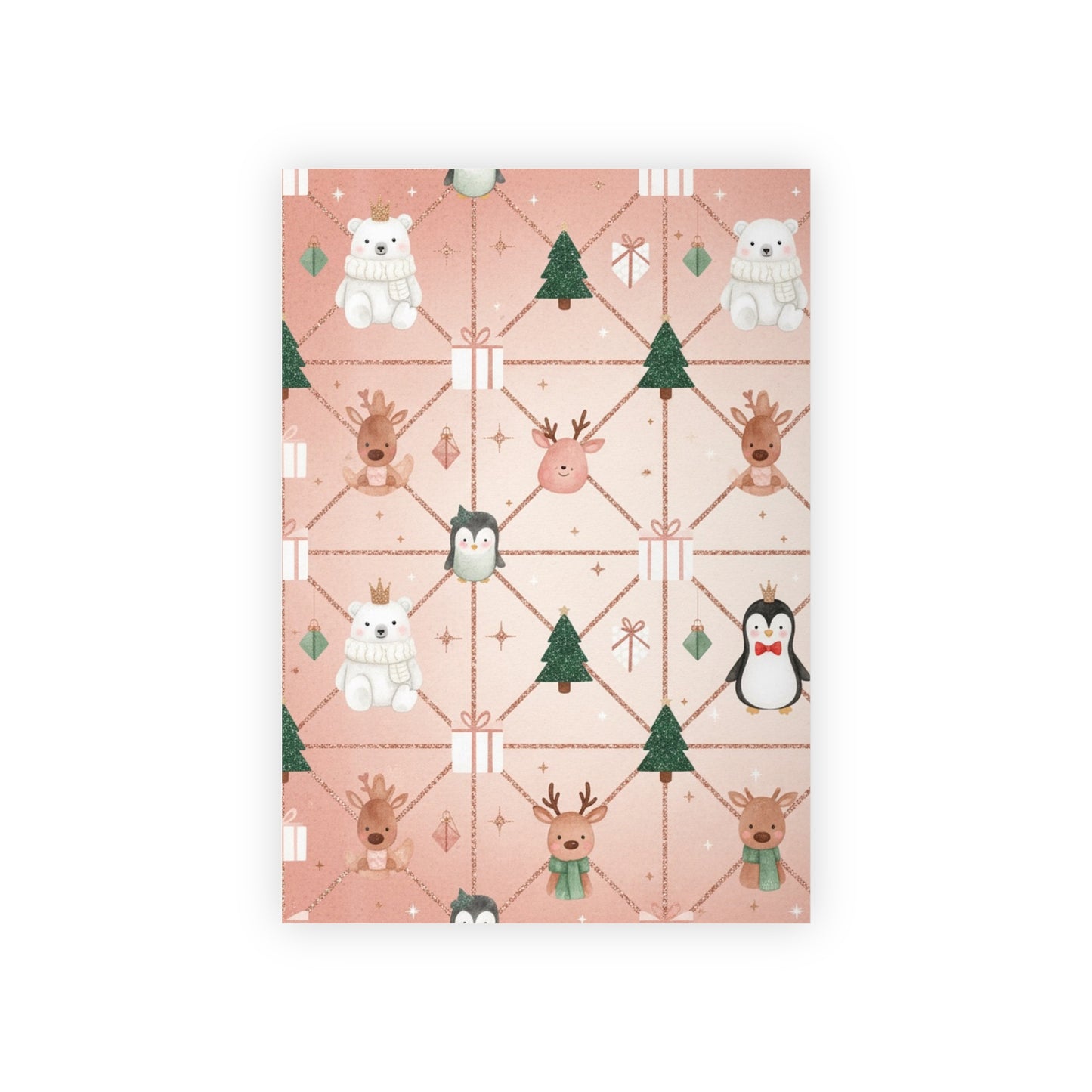 Whimsical Holiday Gift Wrapping Paper Roll - Cute Winter Animals Design