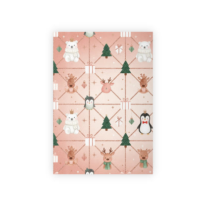 Whimsical Holiday Gift Wrapping Paper Roll - Cute Winter Animals Design