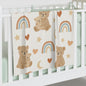 Cozy Bear-Themed Baby Swaddle Blanket with Rainbows