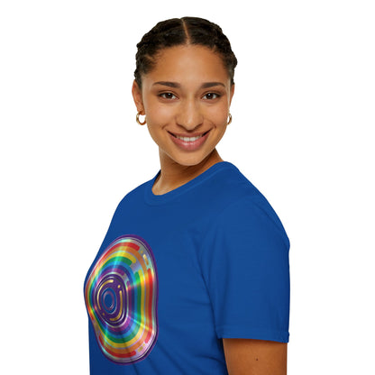 Retro Rainbow CD- Vinyl Record T-Shirt