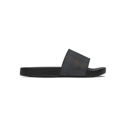 Men's Slide Sandals Distressed Micro-Houndstooth / Blurred Glen Plaid