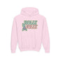 Girls Youth Hoodie — 'Holly Jolly' Pastel Christmas Holiday Sweatshirt