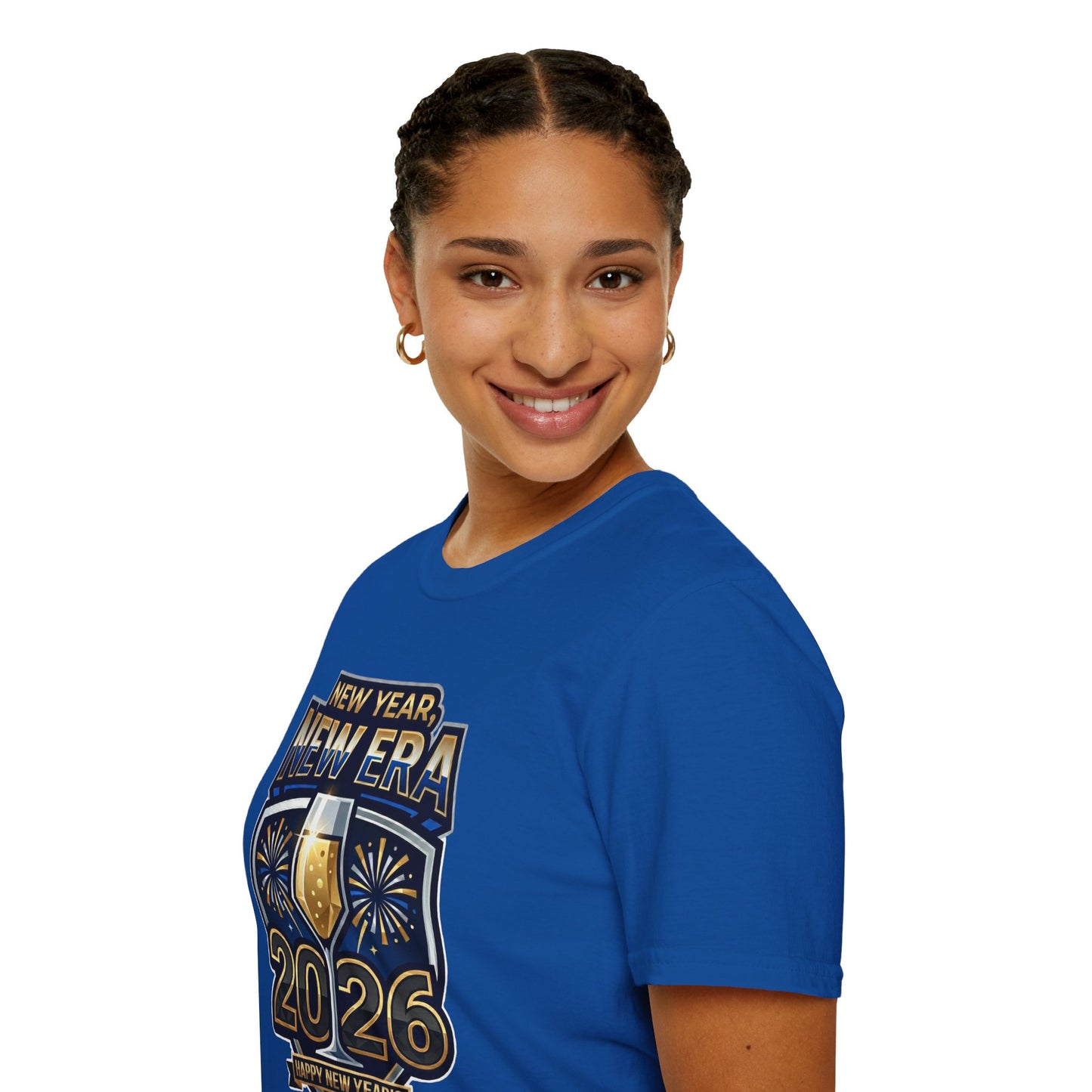 New Year 2026 T-Shirt – "New Year, New Era" Champagne & Fireworks Celebration Tee