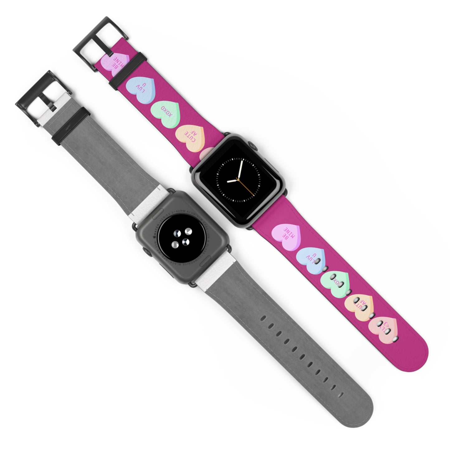 Colorful Valentine’s Day candy Hearts Watch Band - Cute, Adjustable Strap for All Occasions