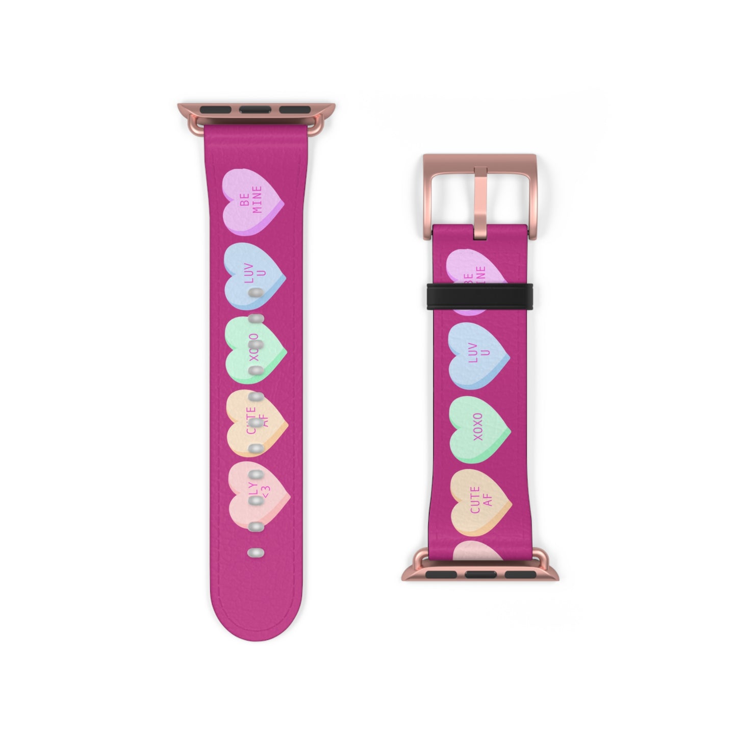 Colorful Valentine’s Day candy Hearts Watch Band - Cute, Adjustable Strap for All Occasions