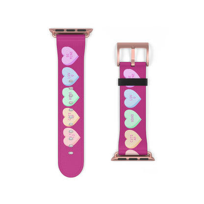 Colorful Valentine’s Day candy Hearts Watch Band - Cute, Adjustable Strap for All Occasions