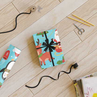 Santa and friends Gift Wrapping Paper Rolls, 1pc