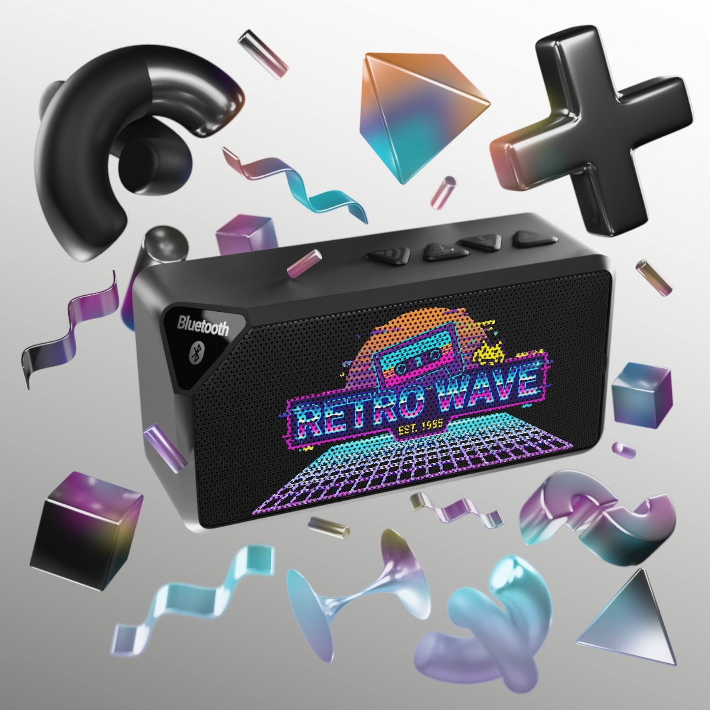Retro 80’s Wave Bluetooth Speaker — Pixel Cassette Design