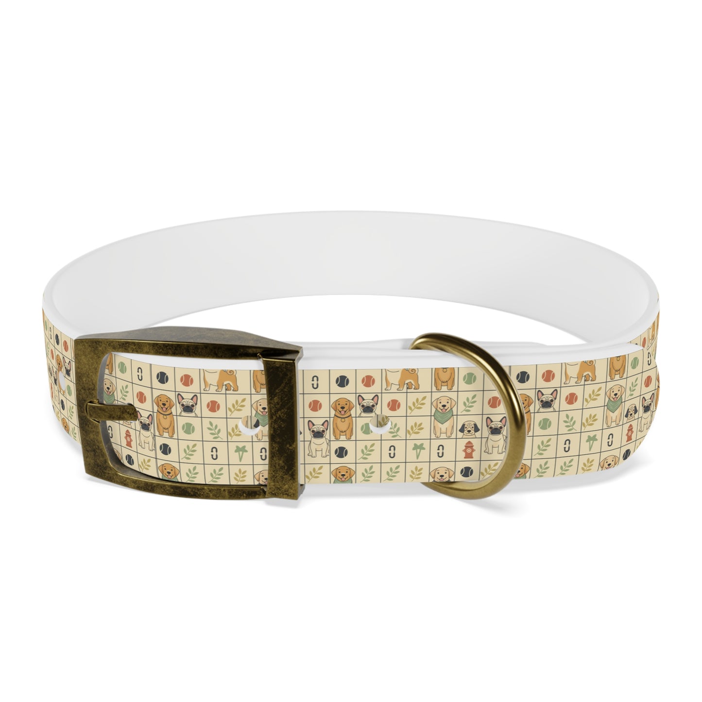 Vintage Puppy Pattern Dog Collar – Cute Retro Dogs & Bones Design