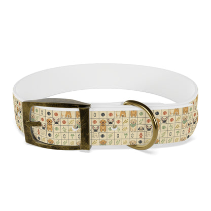 Vintage Puppy Pattern Dog Collar – Cute Retro Dogs & Bones Design