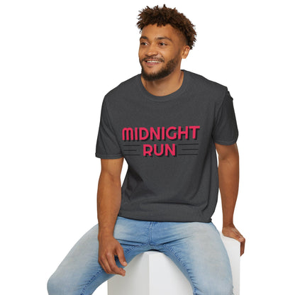 Midnight Run T-Shirt — Retro Pink Track Graphic Tee
