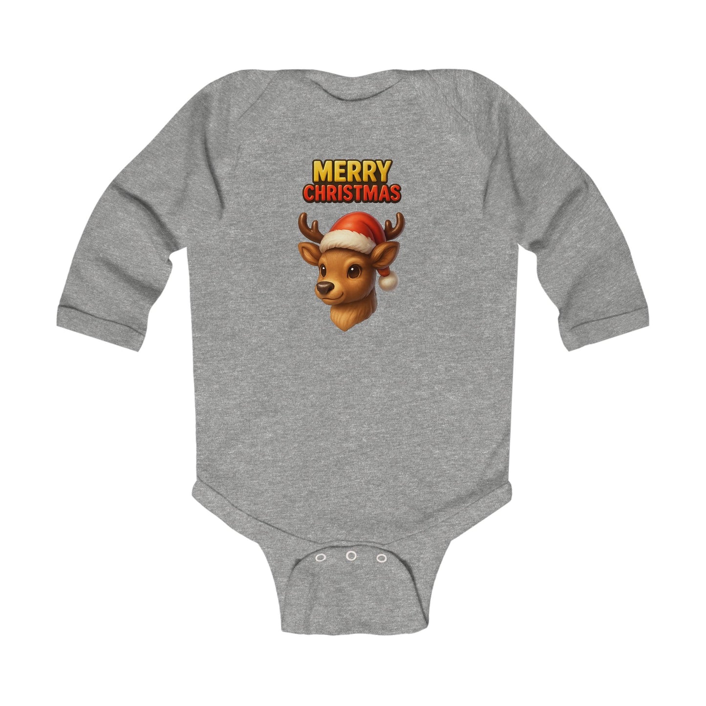 Infant Bodysuit - Cute Reindeer ‘Merry Christmas’ Holiday Baby Onesie