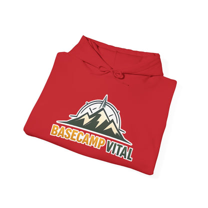 Base Camp Vital Outdoor Fleece Hoodie | Mountain Compass Graphic Pullover | 50/50 Midweight Trail Hoodie  Vital Hoodie  (free shipping)