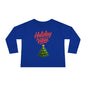 Holiday Vibes unisex Toddler Long Sleeve Tee – Cute Christmas Tree Kids Shirt