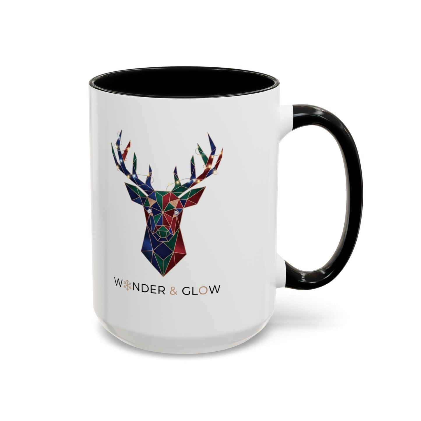Geometric Stag Accent Coffee Mug — "Wonder & Glow" 11/15oz