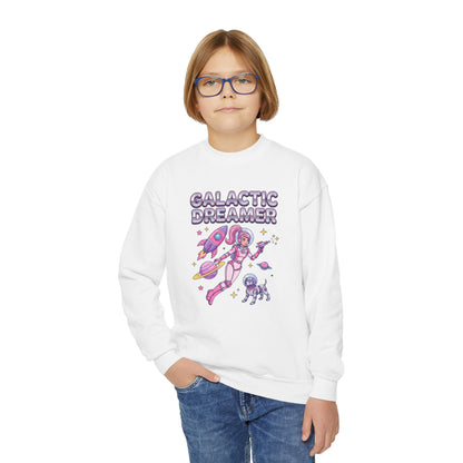 Youth Sweatshirt — "Galactic Dreamer" Astronaut Mermaid Crewneck