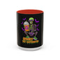 Spooky Skeleton Coffee Mug, Halloween Gift, Caffeinated Mug, Gothic Cup, Unique Drinkware, Perfect for Fall Celebrations