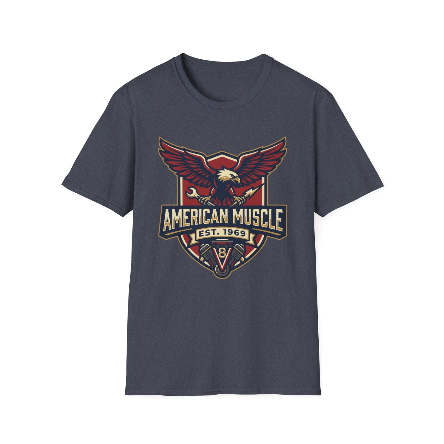 American Muscle Eagle T-Shirt — Vintage V8 Car Lover Tee