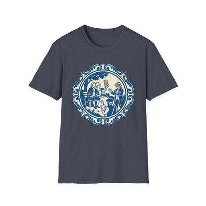 Vintage Blue Rococo Smartphone Toile -  T-Shirt