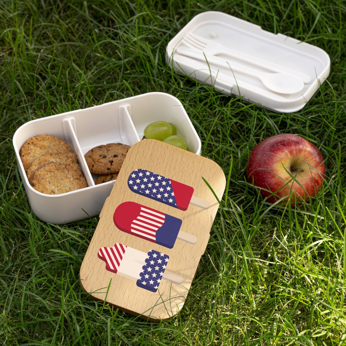 Stars and Stripes Bento Lunch Box for Patriotic Snacks