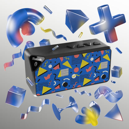 80’s Memphis Retro Geometric Bluetooth Speaker — Colorful 80s-Inspired Portable Audio