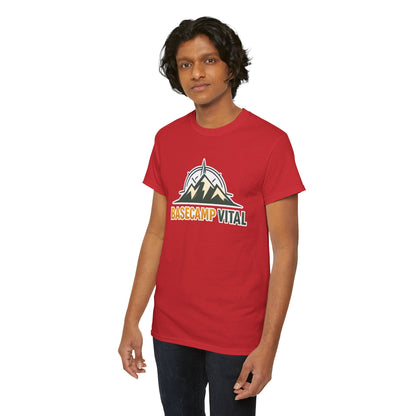 Base Camp Vital Mountain Compass Crewneck T-Shirt | Outdoor Hiking Graphic Tee | Midweight Cotton Trail Shirt (free shipping)