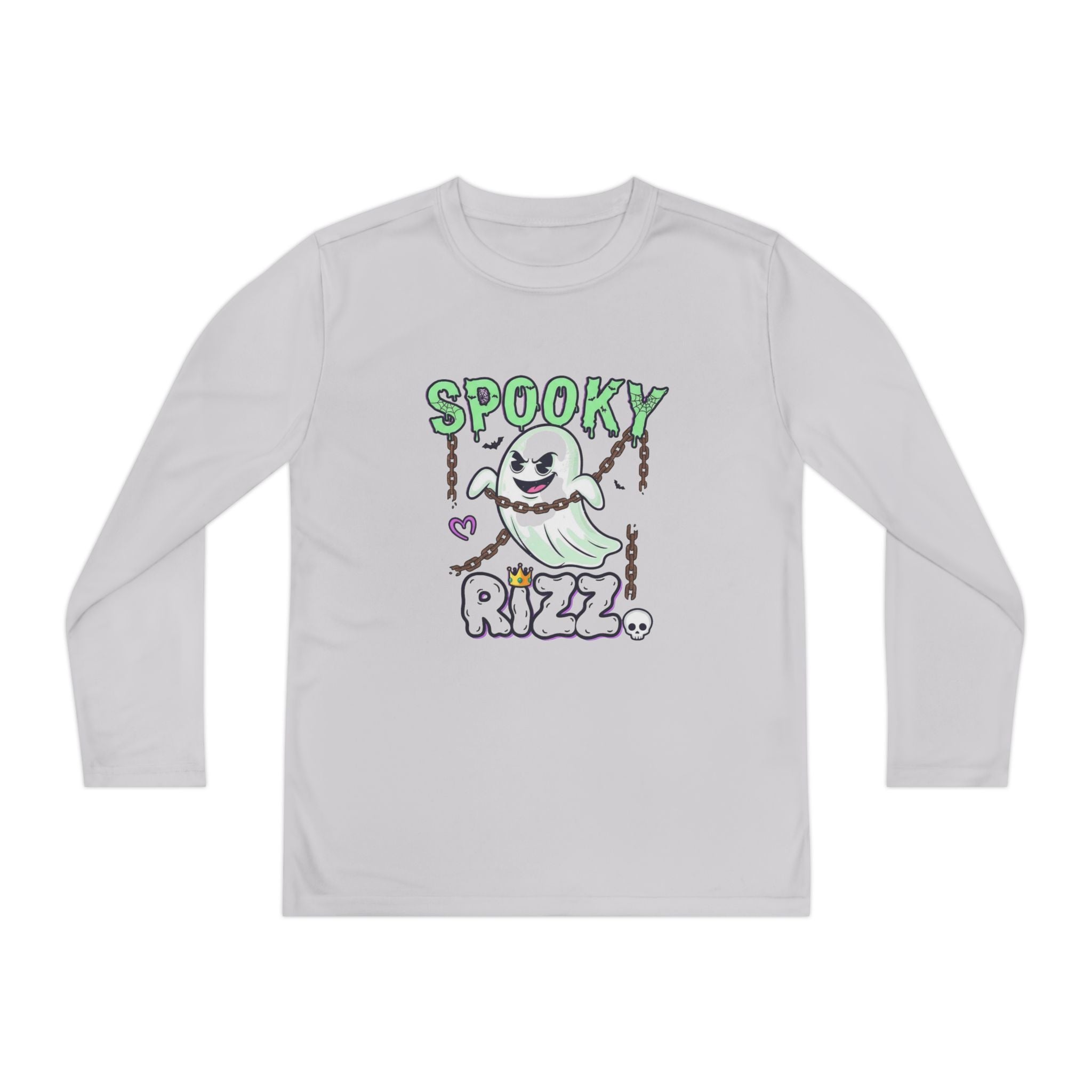 Spooky Long Sleeve Tee, Kids Ghost Shirt, Halloween Shirt, Youth Halloween Apparel, Spooky Vibes Tee, Ghostly Fun Wear