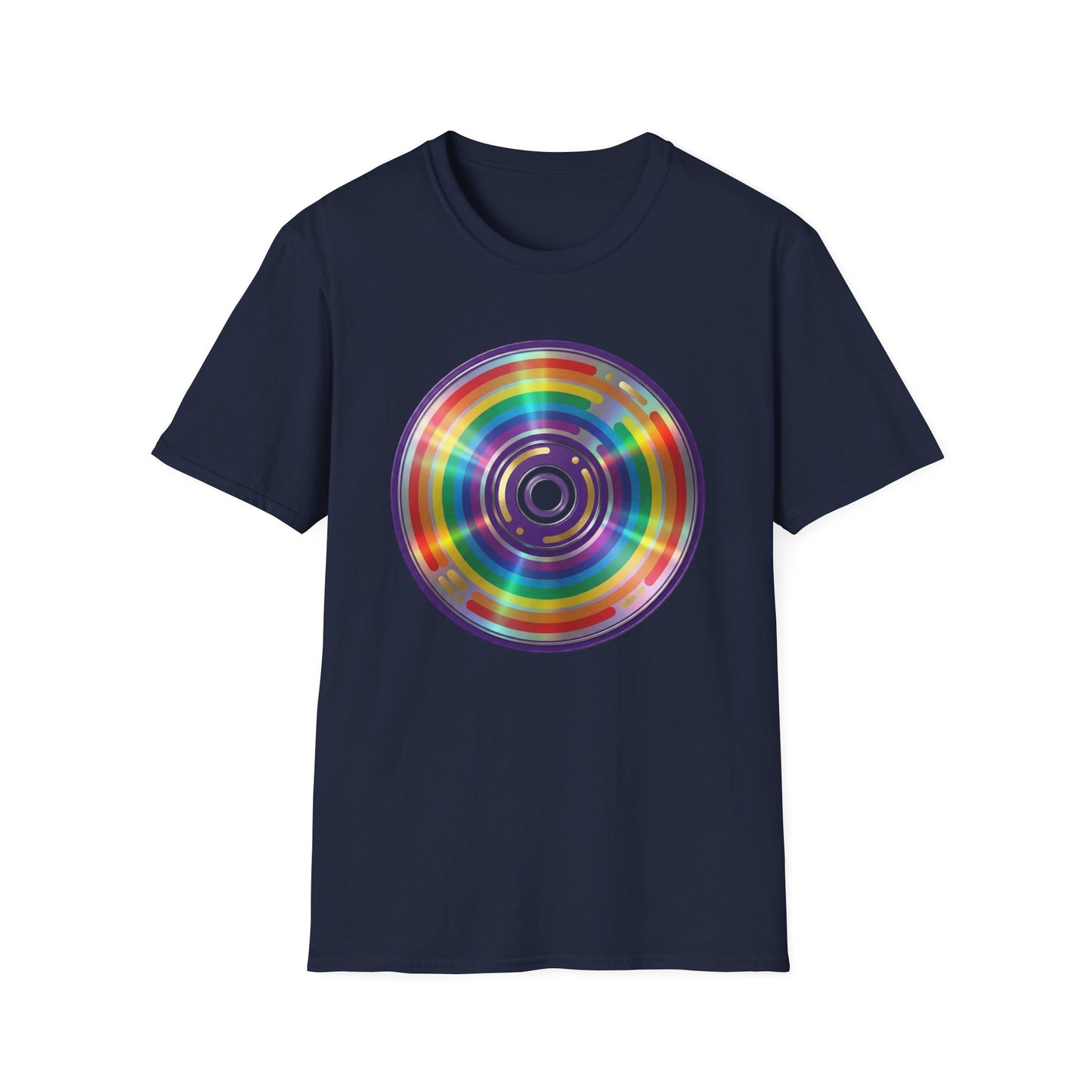 Retro Rainbow CD- Vinyl Record T-Shirt
