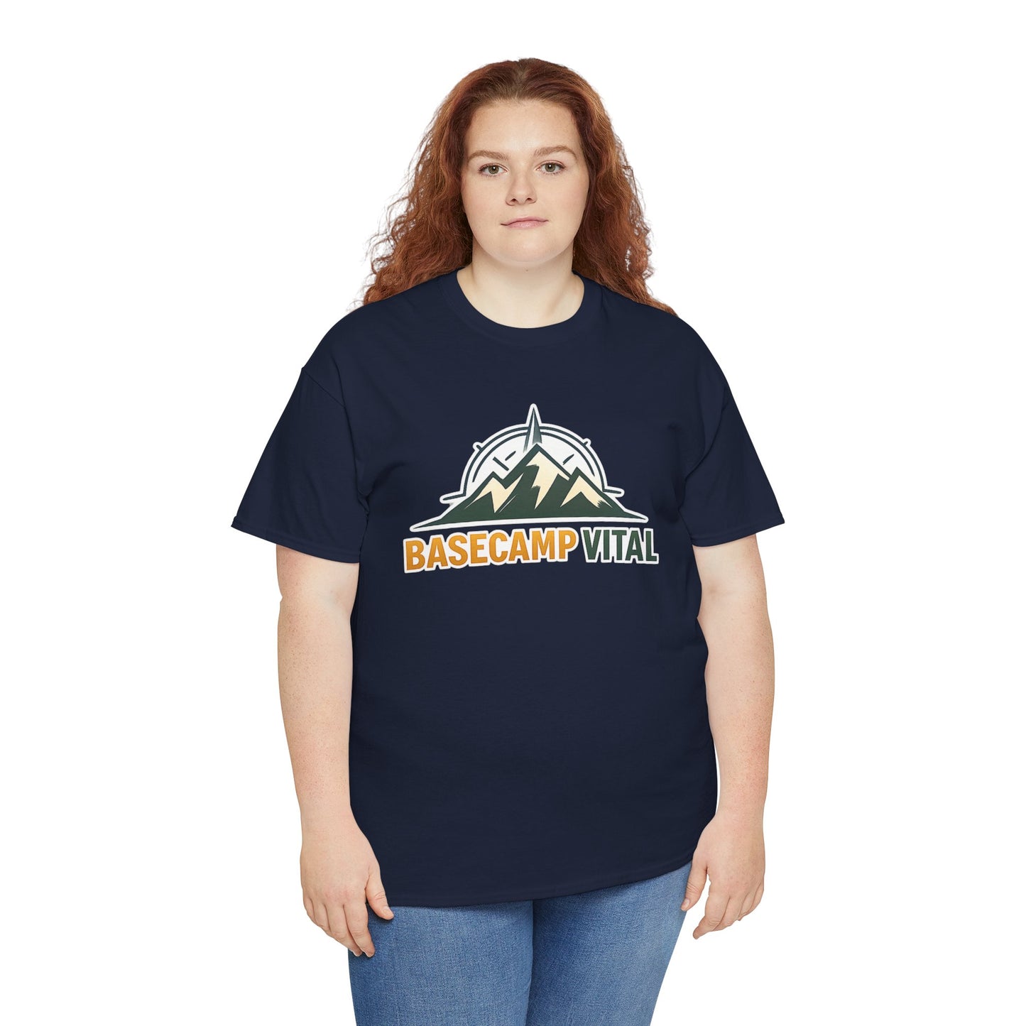 Base Camp Vital Mountain Compass Crewneck T-Shirt | Outdoor Hiking Graphic Tee | Midweight Cotton Trail Shirt (free shipping)