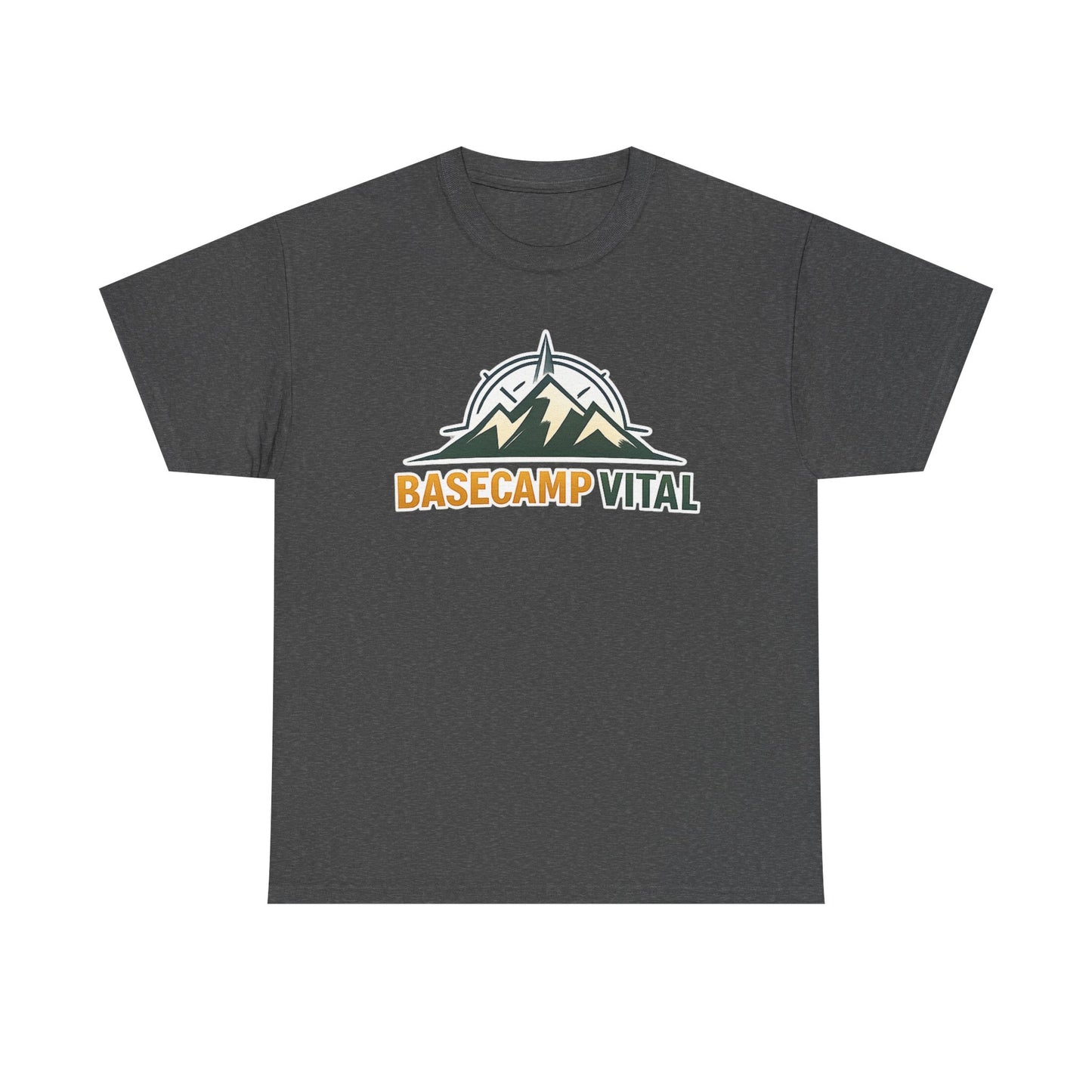 Base Camp Vital Mountain Compass Crewneck T-Shirt | Outdoor Hiking Graphic Tee | Midweight Cotton Trail Shirt (free shipping)