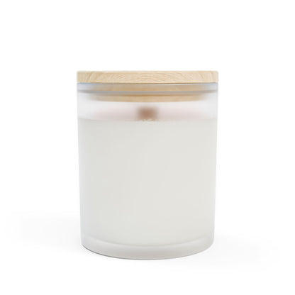 Let It Snow holiday candle collection, Frosted Glass Candle — 11oz Holiday Scented Candle