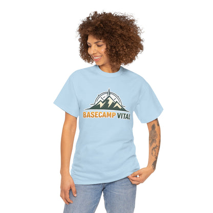 Base Camp Vital Mountain Compass Crewneck T-Shirt | Outdoor Hiking Graphic Tee | Midweight Cotton Trail Shirt (free shipping)