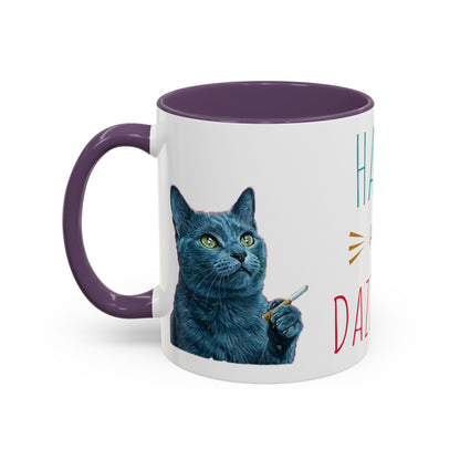 Happy and dazzling smoking cat Coffee Mug — "Happy and Dazzling" Cat Accent Mug (11/15oz) (free shipping)