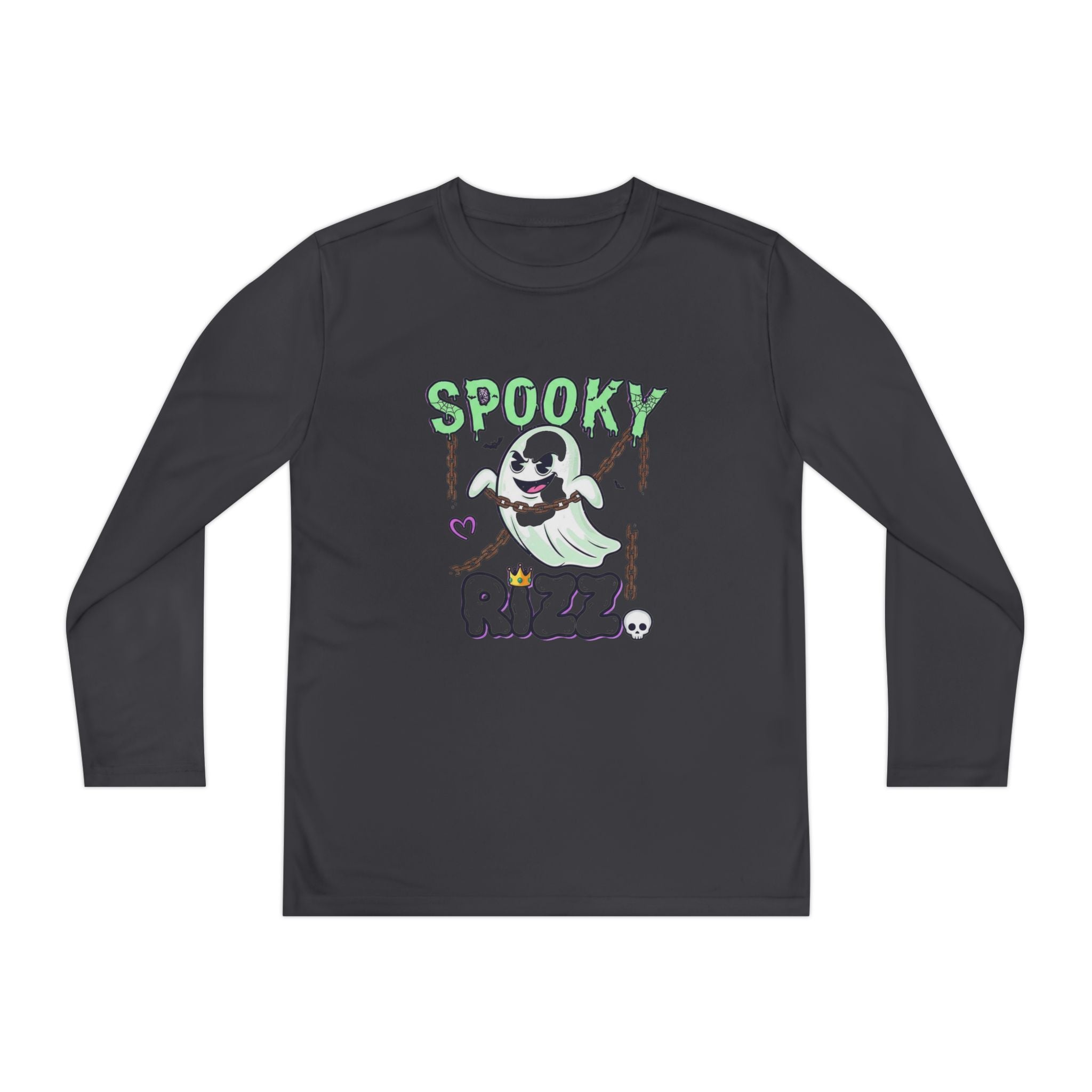 Spooky Long Sleeve Tee, Kids Ghost Shirt, Halloween Shirt, Youth Halloween Apparel, Spooky Vibes Tee, Ghostly Fun Wear
