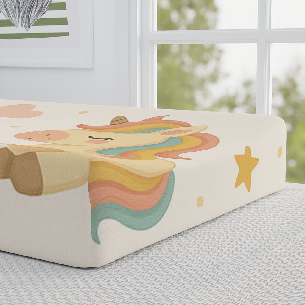 Unicorn-Themed Baby Changing Pad Cover for Adorable Nursery Decor
