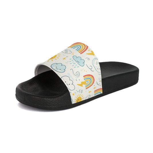 Women's Slide Sandals Abstract Weather Doodles / Sunny & Stormy