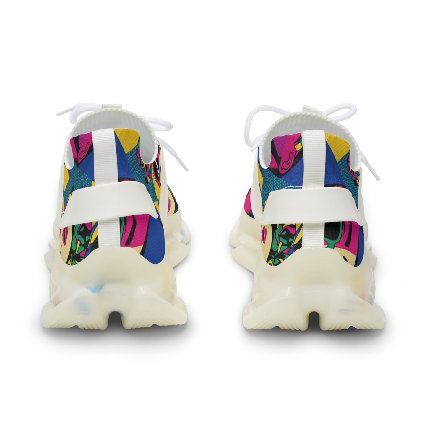 Men's Mesh Sneakers — Retro Pop Art Face Pattern Athletic Shoes (free shipping)