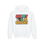 Youth Hoodie — 'Merry & Bright' Colorful Holiday Kids Sweatshirt