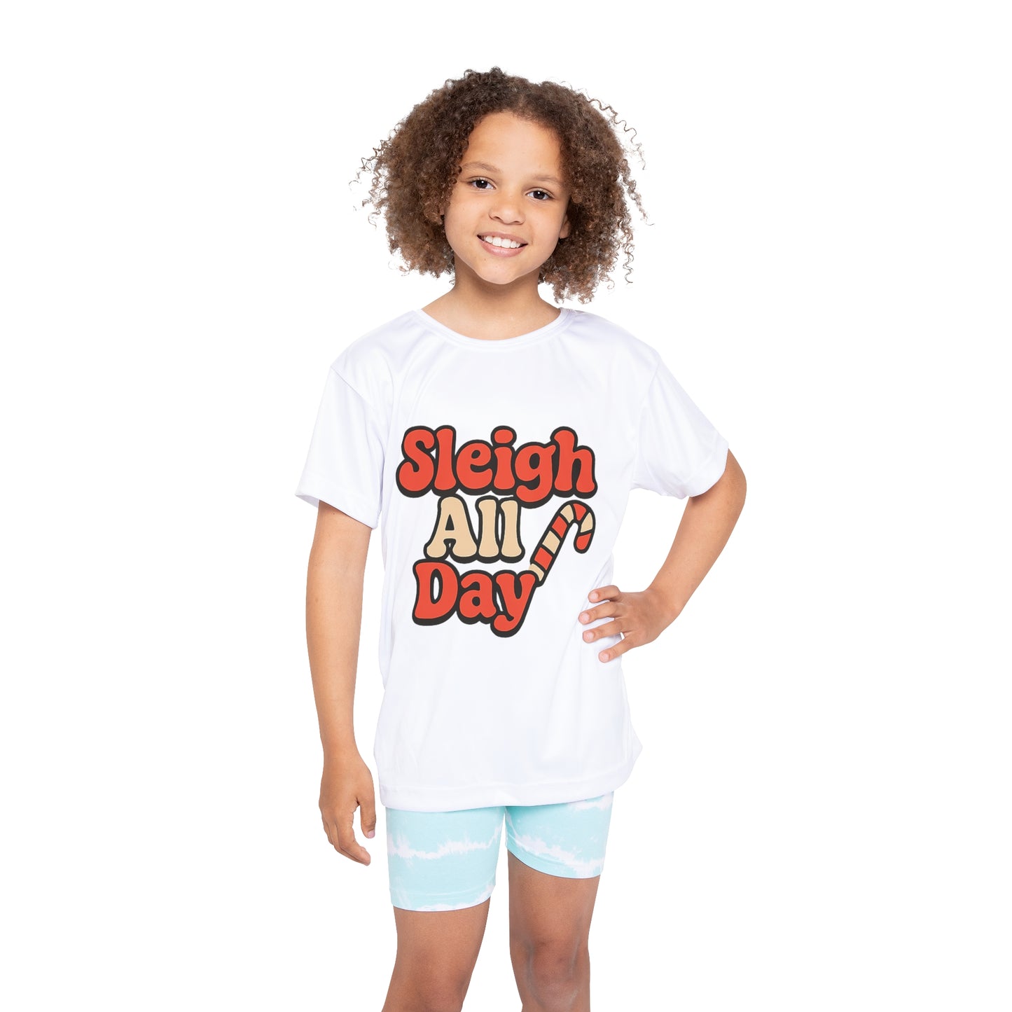 “Sleigh day” Kids holiday Christmas Sports Jersey (AOP)