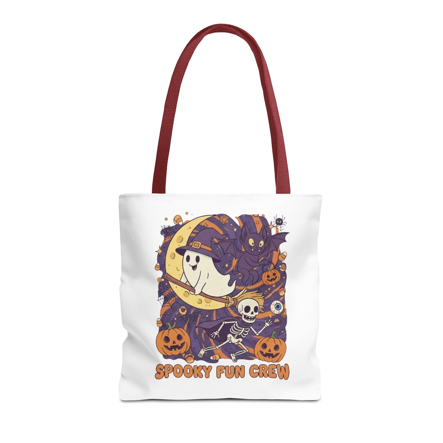 Spooky Fun Crew Halloween Tote Bag, Trick or Treat Bag, Haunted House Accessory, Fall Gift, Party Favor
