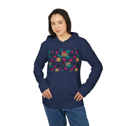 Adidas Retro 80’s Memphis Graphic Hoodie — Colorful 80s-Inspired Geometric Design