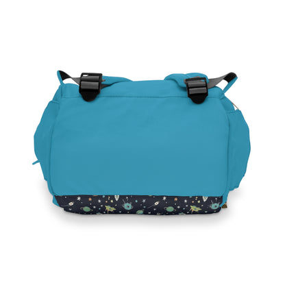 Space Print Diaper Backpack – Multifunctional Baby Changing Bag with Insulated Pockets