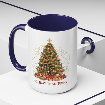 Holiday Traditions Christmas Tree Accent Coffee Mug (11/15oz)
