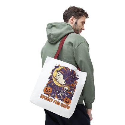 Spooky Fun Crew Halloween Tote Bag, Trick or Treat Bag, Haunted House Accessory, Fall Gift, Party Favor