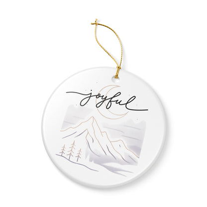 Joyful Mountain Ceramic Ornament – Holiday Tree Decoration