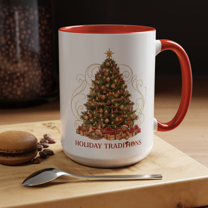 Holiday Traditions Christmas Tree Accent Coffee Mug (11/15oz)