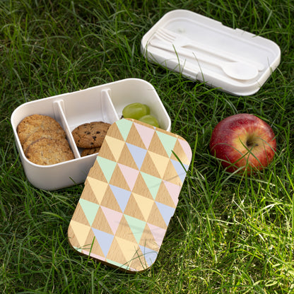 Geometric Pattern Bento Lunch Box - Eco-Friendly Food Storage for School & Work