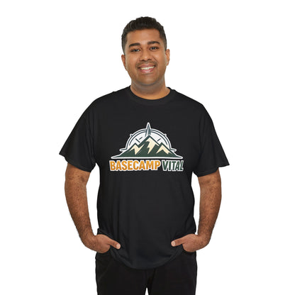 Base Camp Vital Mountain Compass Crewneck T-Shirt | Outdoor Hiking Graphic Tee | Midweight Cotton Trail Shirt (free shipping)