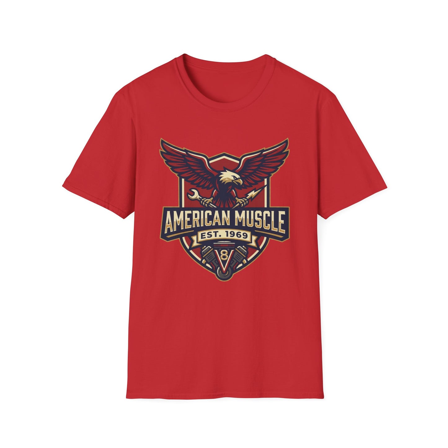 American Muscle Eagle T-Shirt — Vintage V8 Car Lover Tee