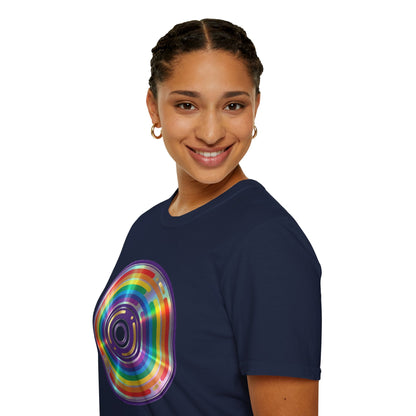Retro Rainbow CD- Vinyl Record T-Shirt